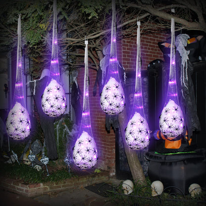 Světla na Halloween s pavouky