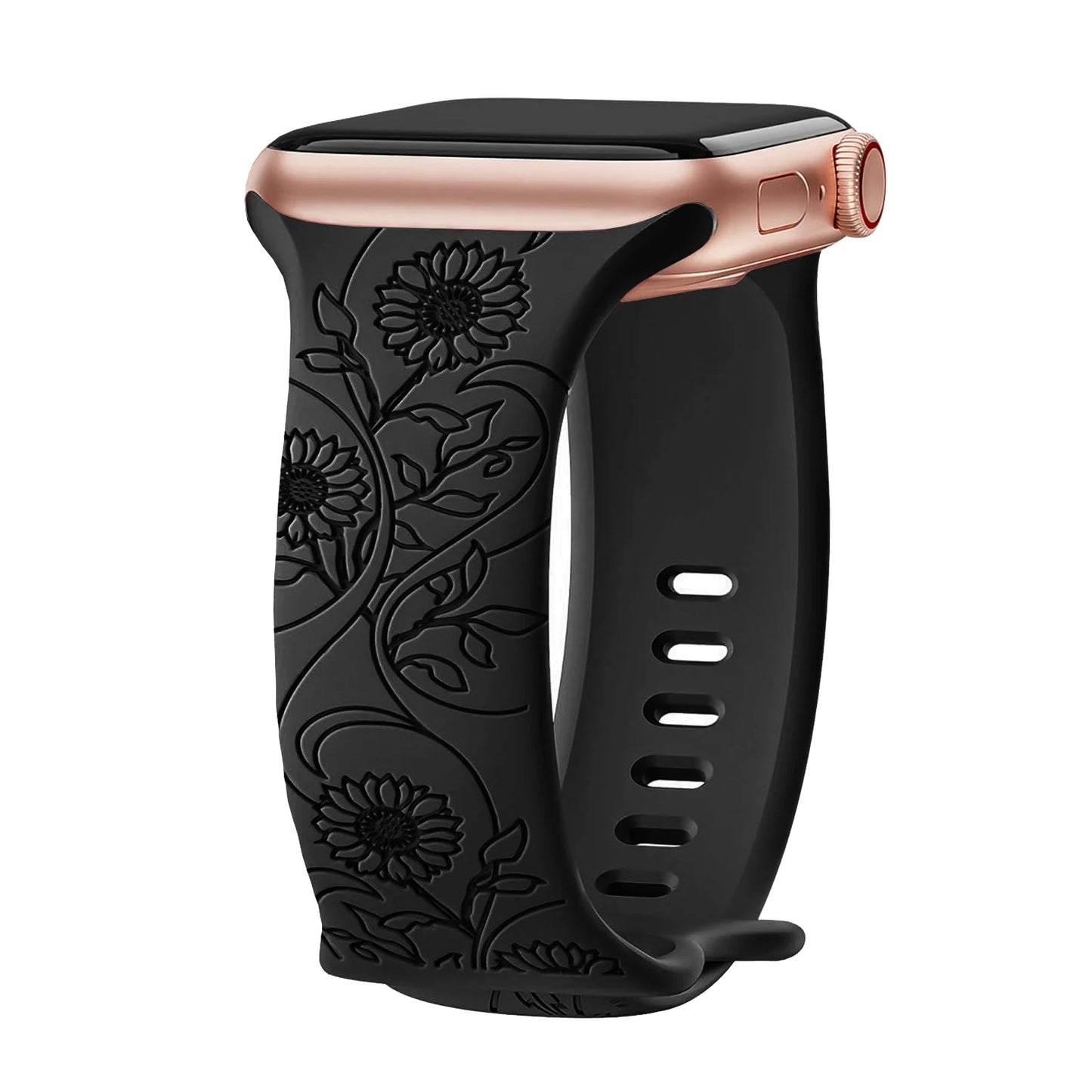 Silikonový řemínek s květinami na Apple Watch