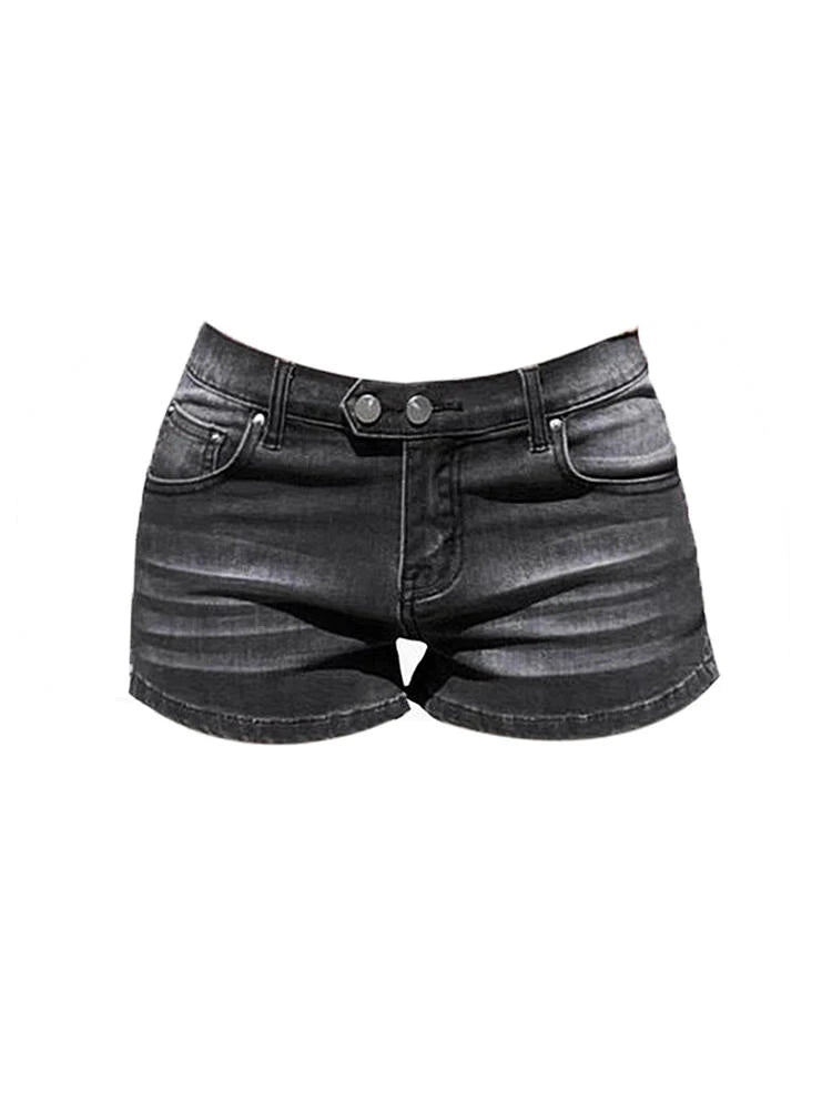 Dámské low rise denim šortky