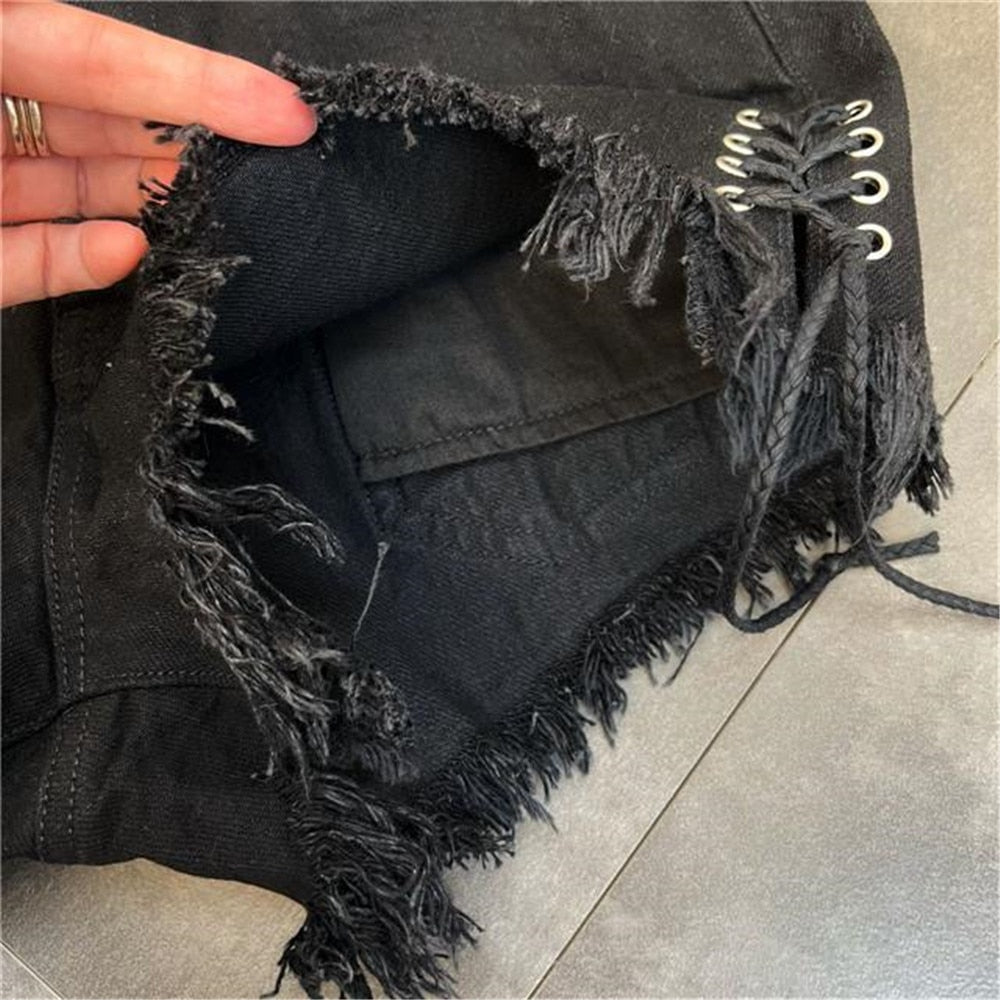 Dámské gothic denim šortky