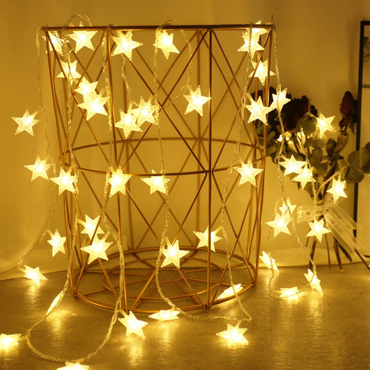 LED řetěz s hvězdami