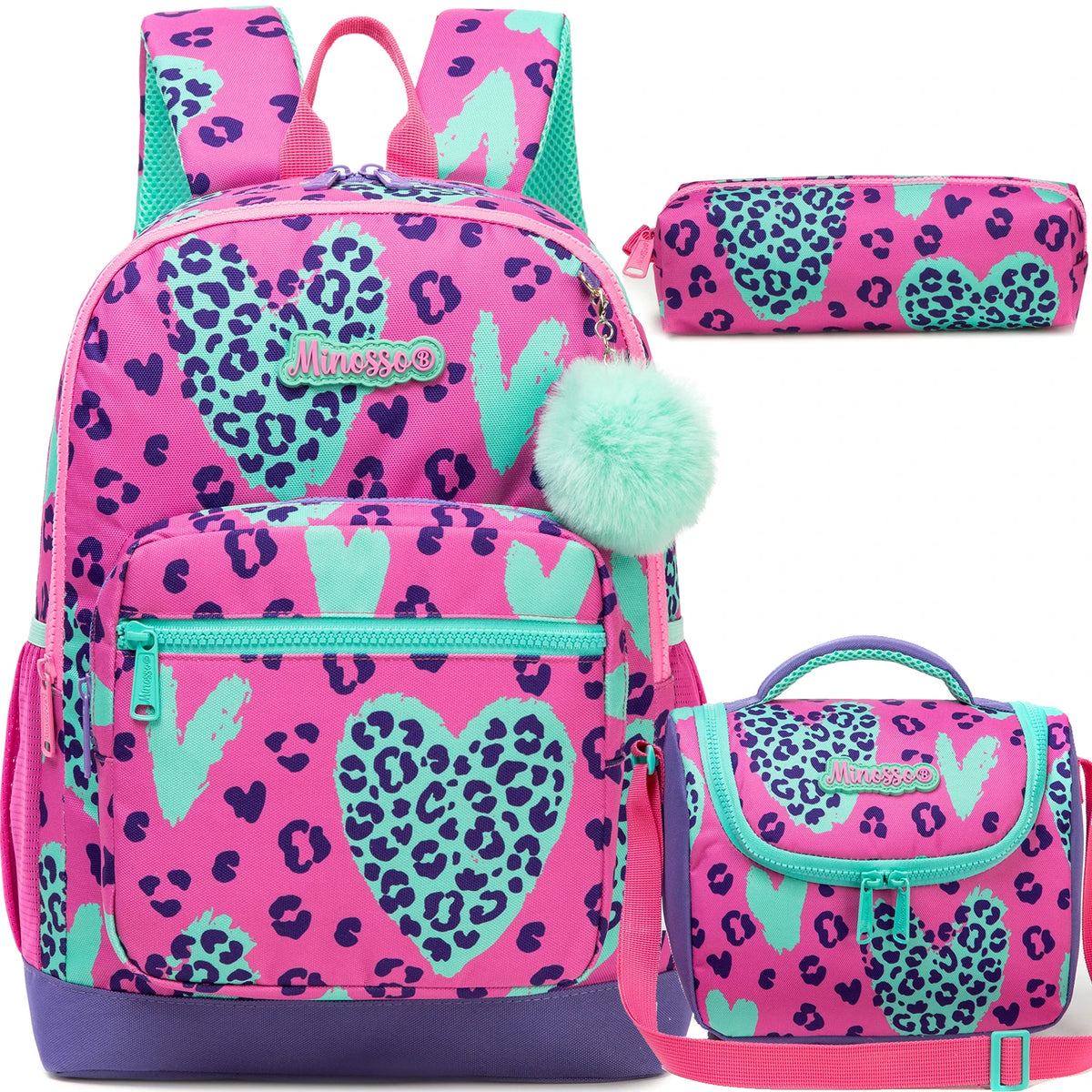 Set leopardího batohu do školy