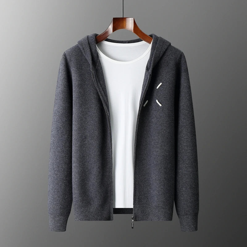 Pánský kardigan na zip s kašmírem