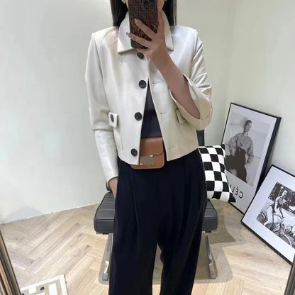 Dámská kožená tenká bunda