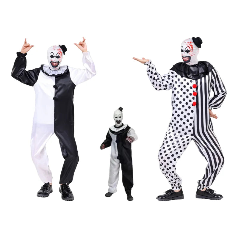 Unisex kostým černobílý klaun
