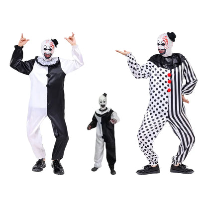 Unisex kostým černobílý klaun