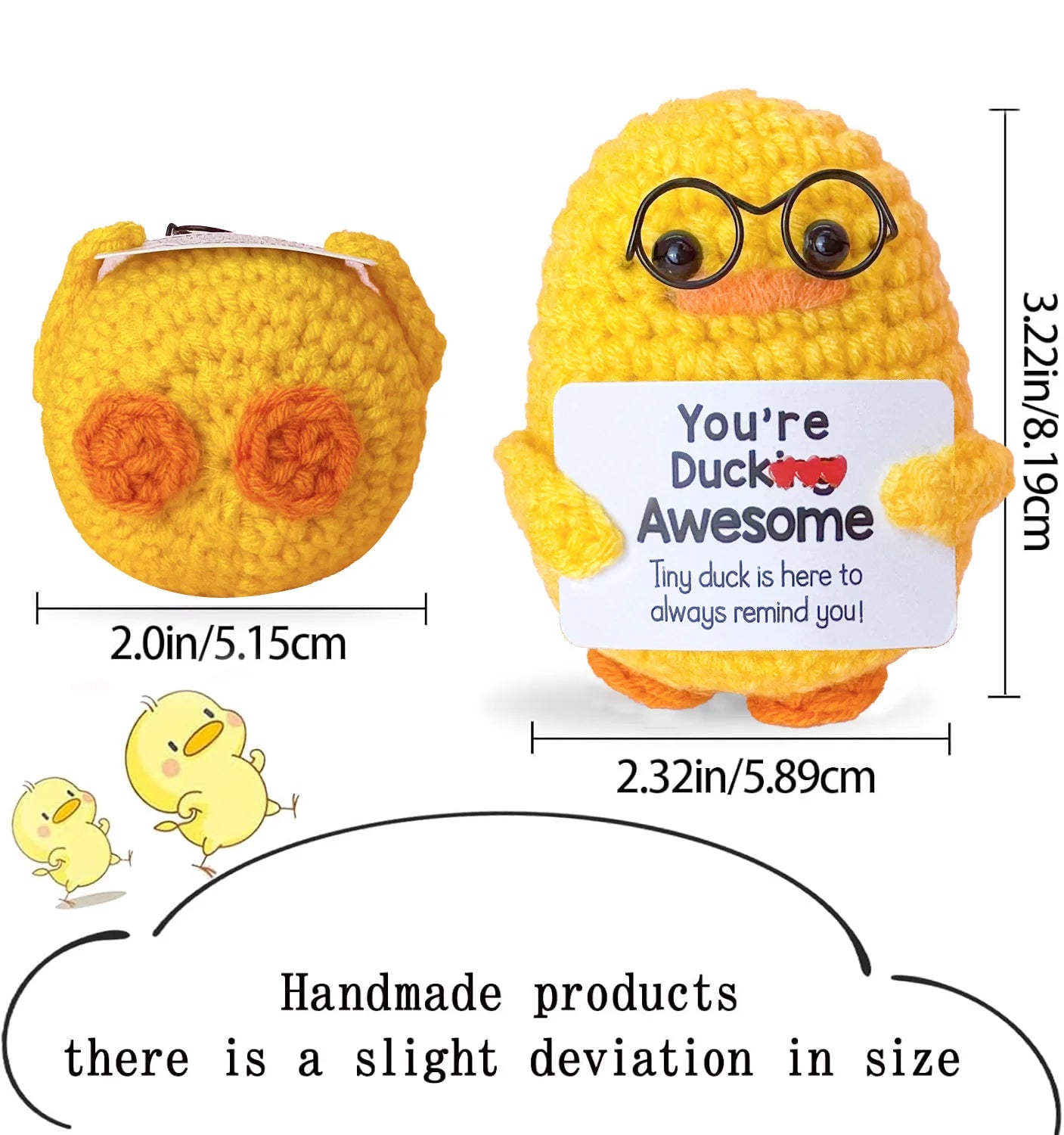 Háčkovaná hračka s pozitivní zprávou