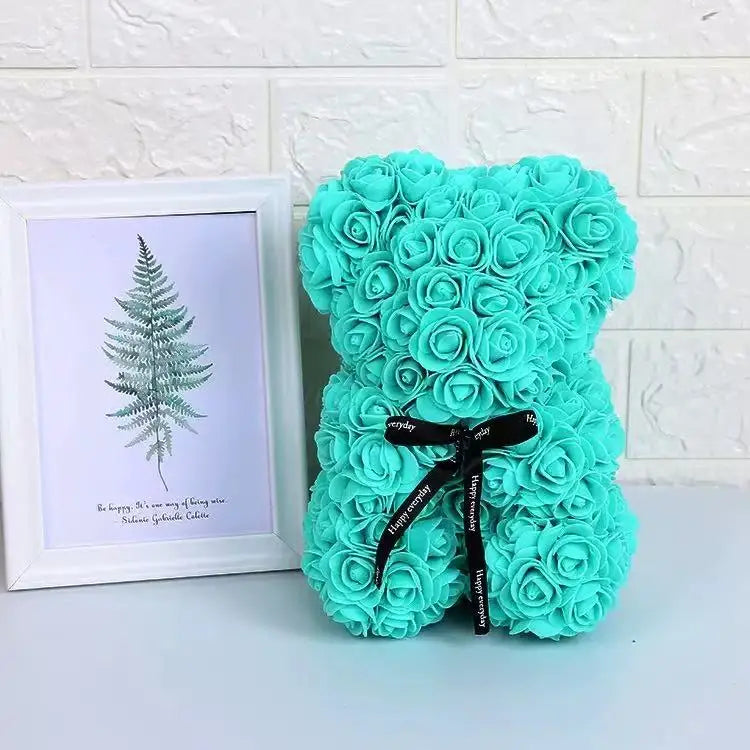 Umělý medvídek z růží 25 cm