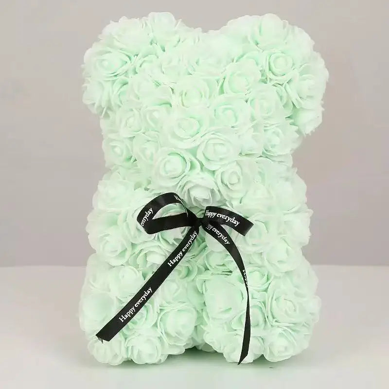 Umělý medvídek z růží 25 cm