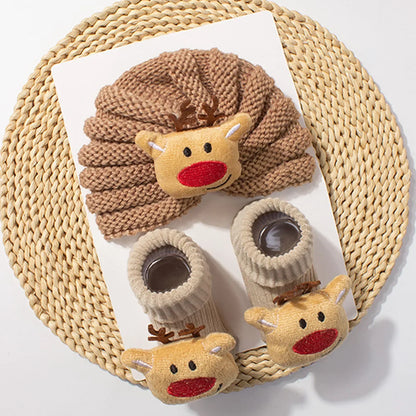 Vánoční čepice a ponožky pro miminka