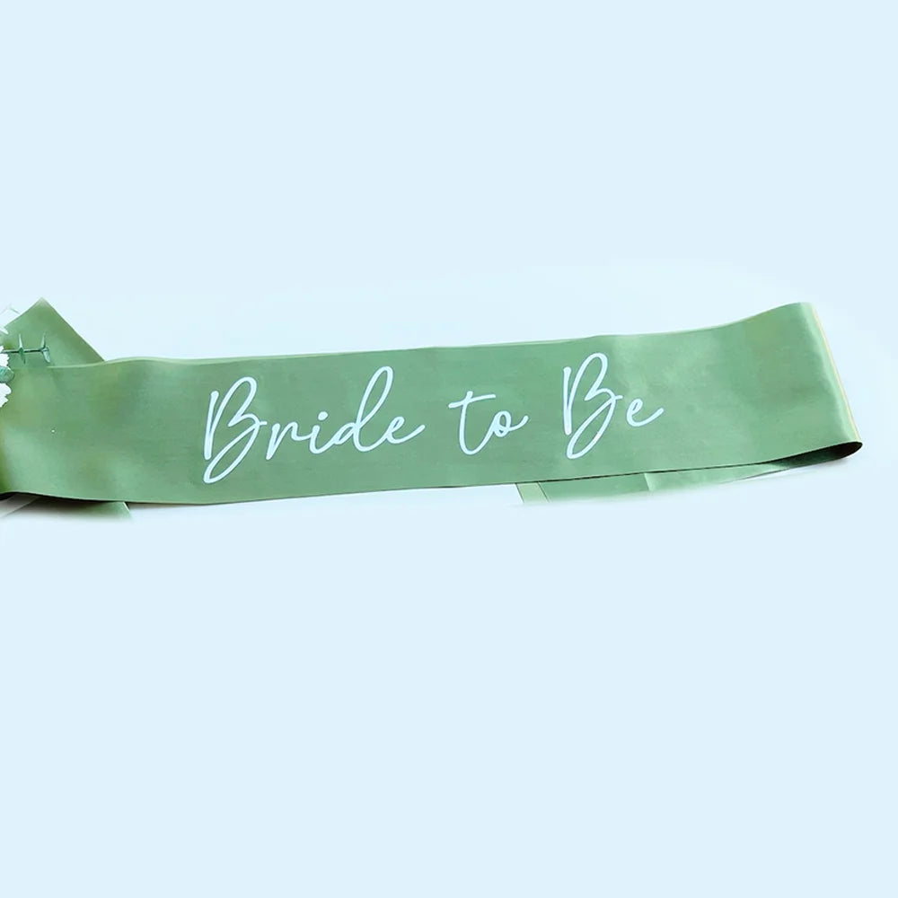 Zelené šerpy na rozlučku Team Bride