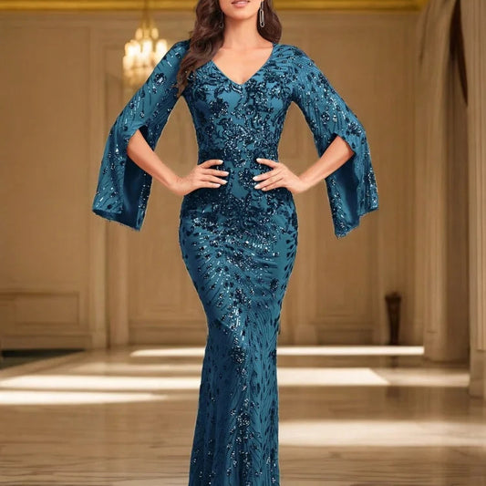 Plesové šaty s širokými rukávy