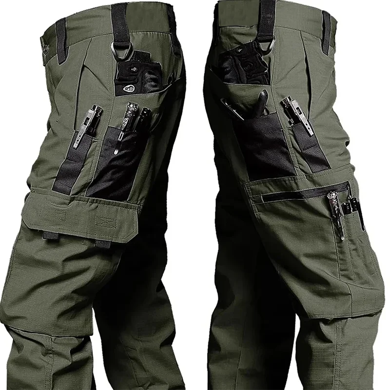 Pánské outdoorové cargo kalhoty, zelená