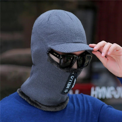 Pánská zimní kšiltovka s nákrčníkem