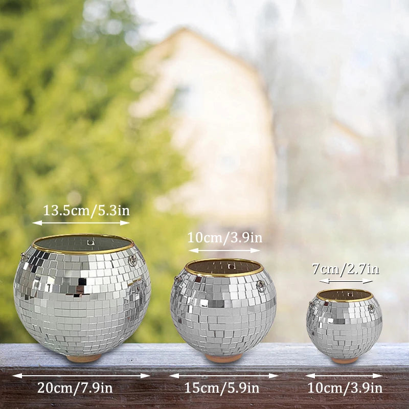 Závěsný květináč disco koule