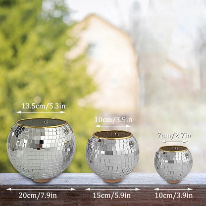Závěsný květináč disco koule