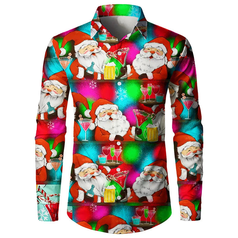 Pánská vánoční košile s dlouhým rukávem
