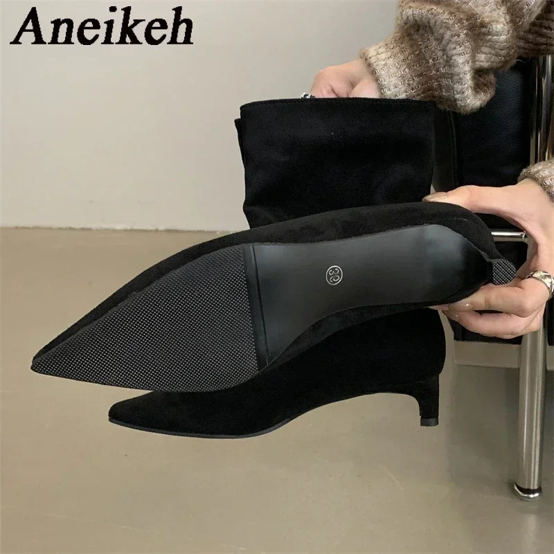 Dámské kitten heel kotníkové boty