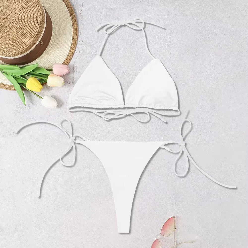 Jednobarevné dámské bikiny