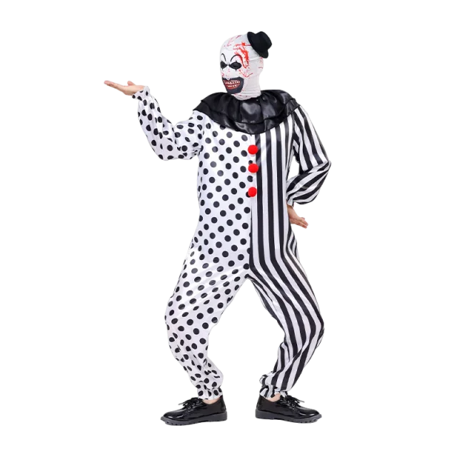 Unisex kostým černobílý klaun