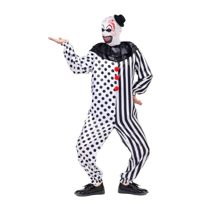 Unisex kostým černobílý klaun