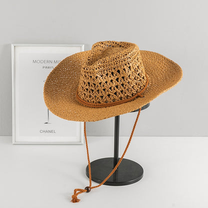 Unisex kovbojský slaměný klobouk