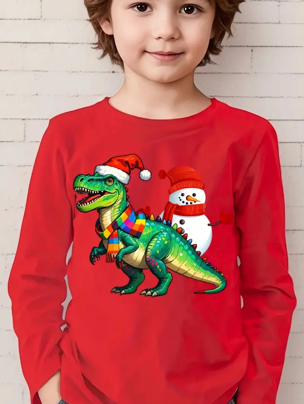 Chlapecké vánoční triko s dinosaurem