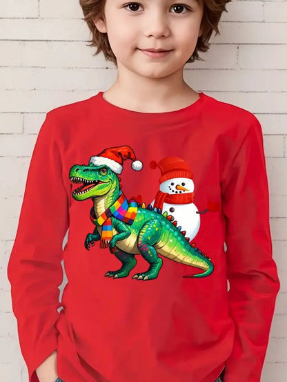 Chlapecké vánoční triko s dinosaurem