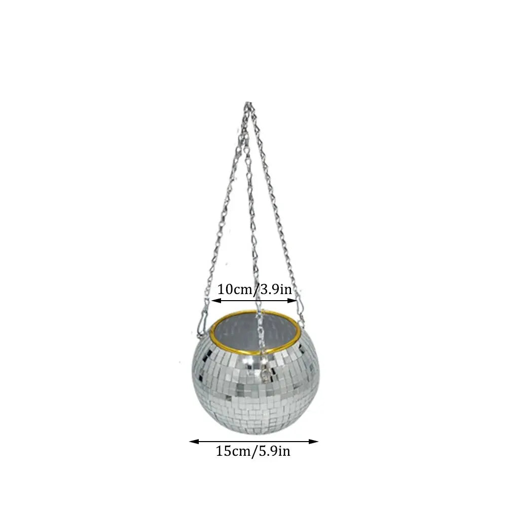 Závěsný květináč disco koule