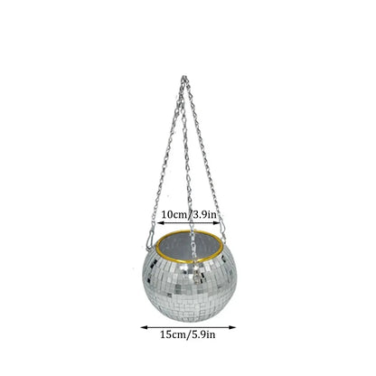 Závěsný květináč disco koule