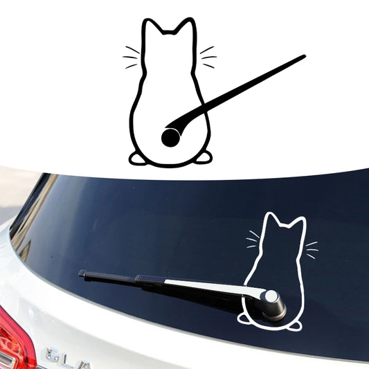 Samolepka na auto s kočkou