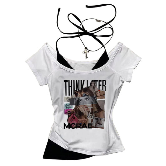 Dámský crop top Tate McRae, Think Later, koláž