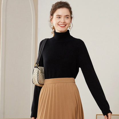 Dámský kašmírový svetr s rolákem