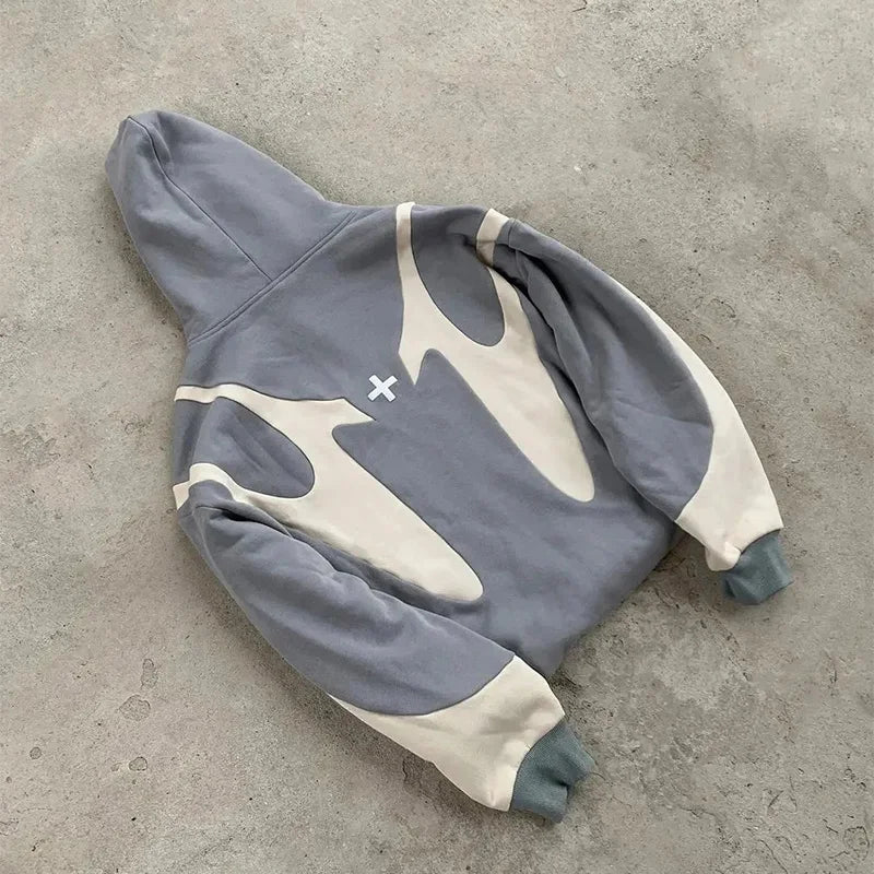 Unisex mikina na zip se vzorem, detail