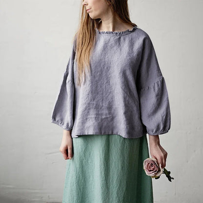 Dámský lněný oversized top