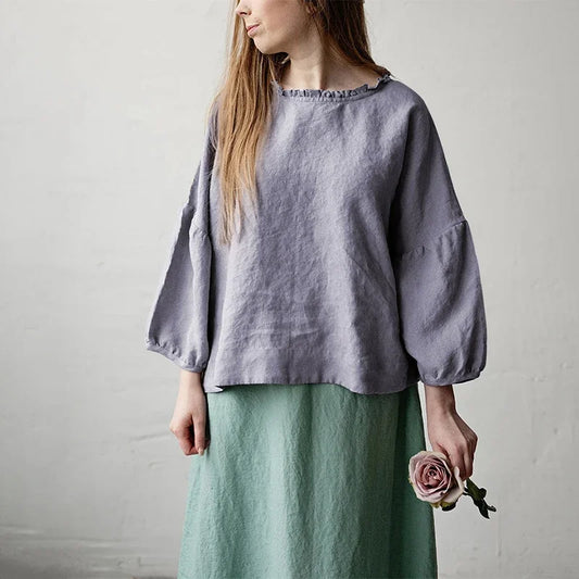 Dámský lněný oversized top