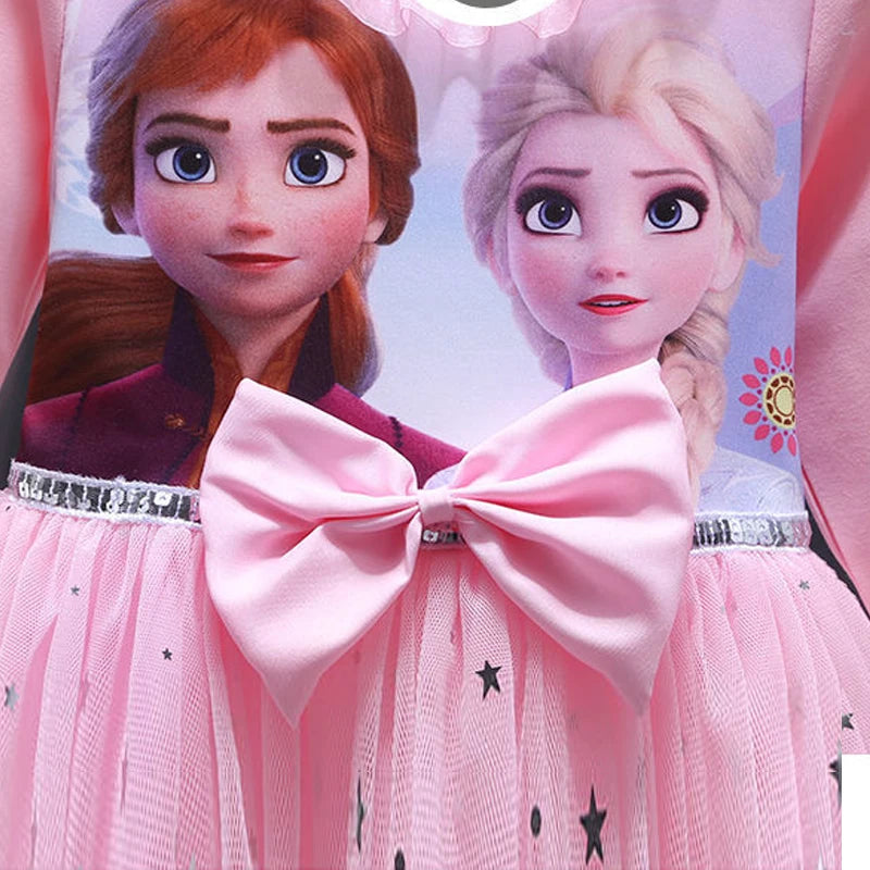 Dívčí šaty Frozen s mašlí