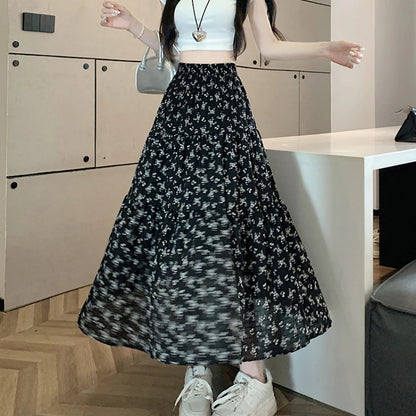Dámská maxi sukně s květinou