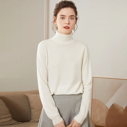 Dámský kašmírový svetr s rolákem