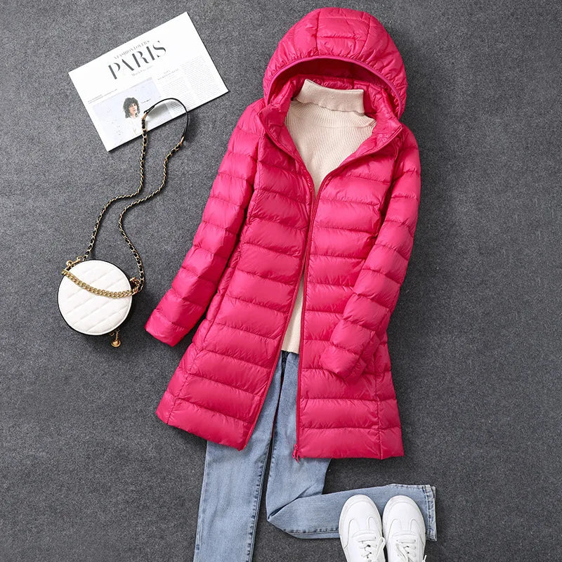 Dámská puff dlouhá bunda