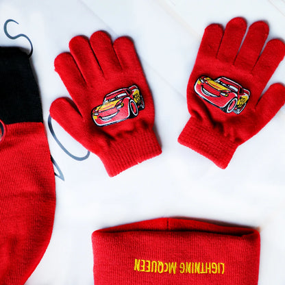 Set čepice, rukavic a šály Autíčka