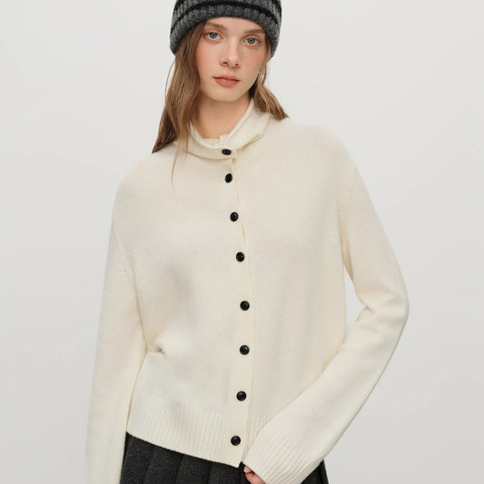 Dámský vlněný kardigan s knoflíky