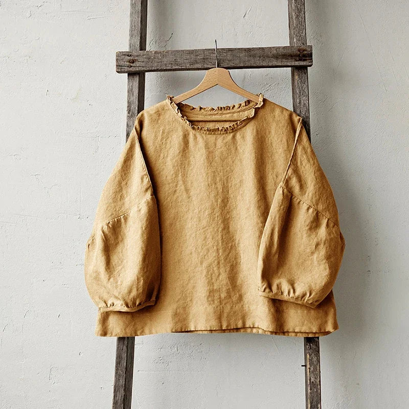 Dámský lněný oversized top