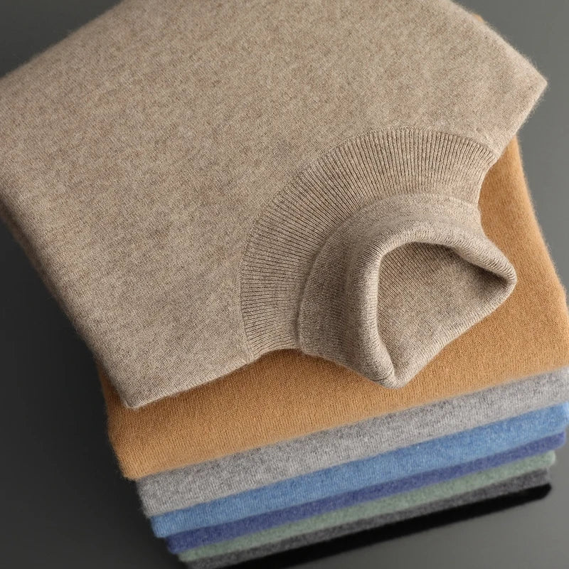 Pánský kašmírový svetr s roláčkem