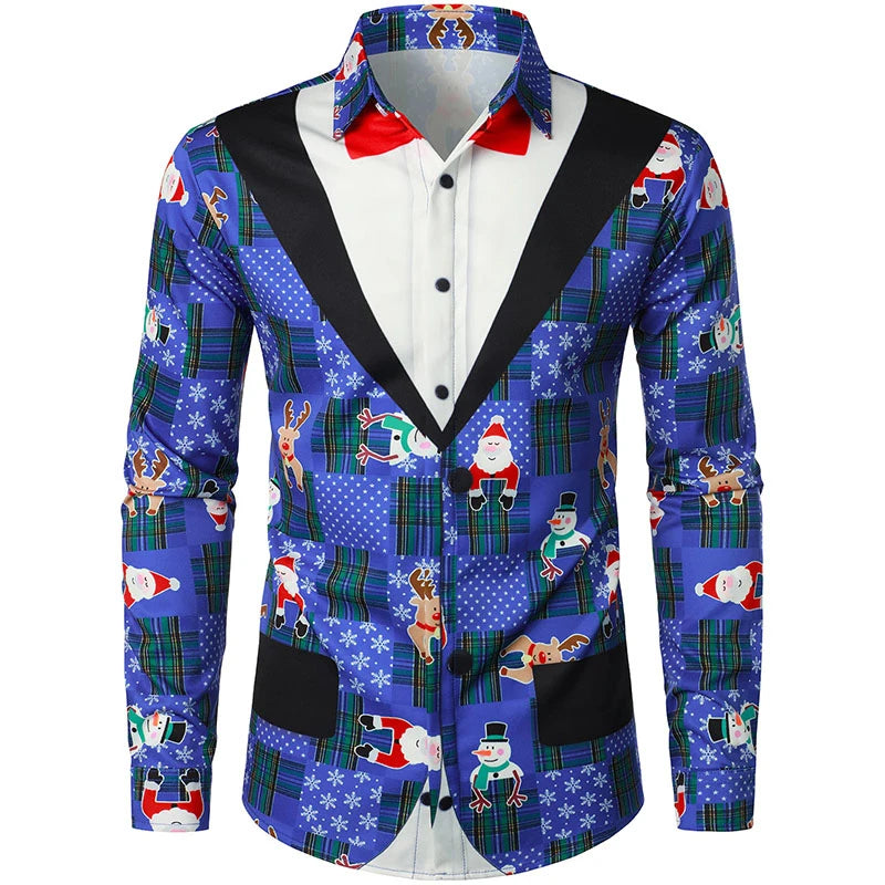 Pánská vánoční košile s dlouhým rukávem