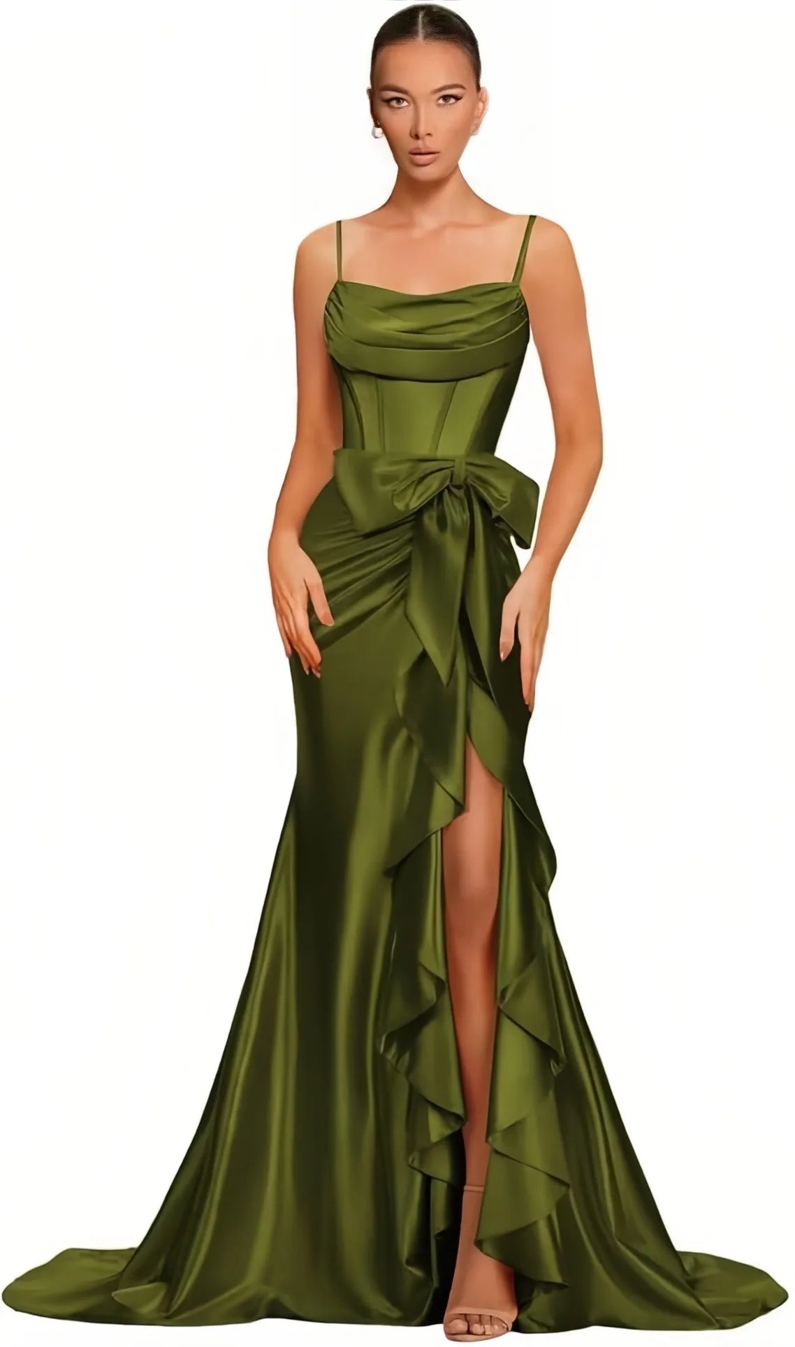 Dámské saténové plesové šaty