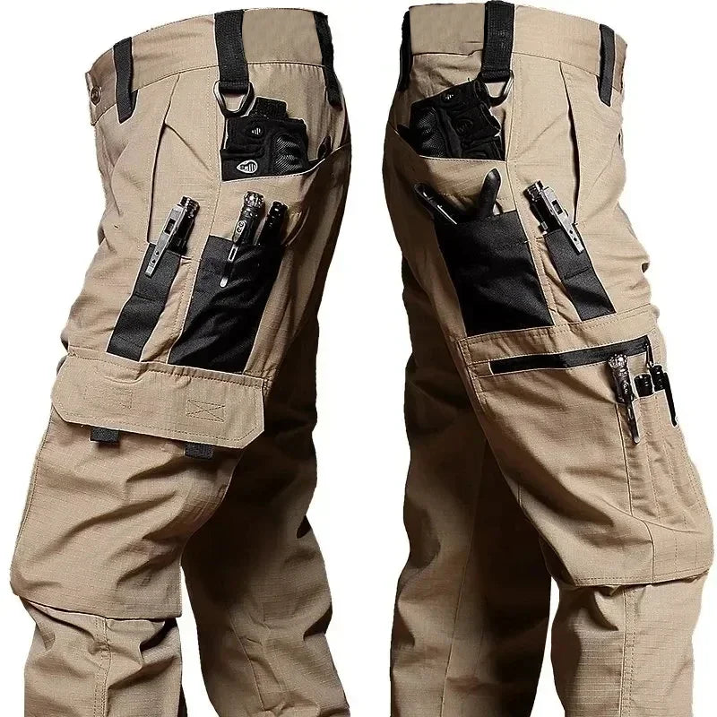 Pánské outdoorové cargo kalhoty, khaki