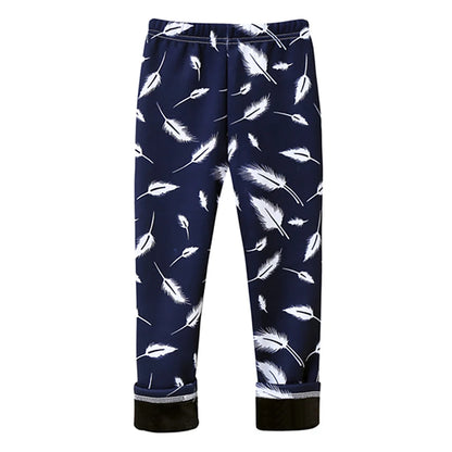 Dívčí zateplené legíny se vzorem