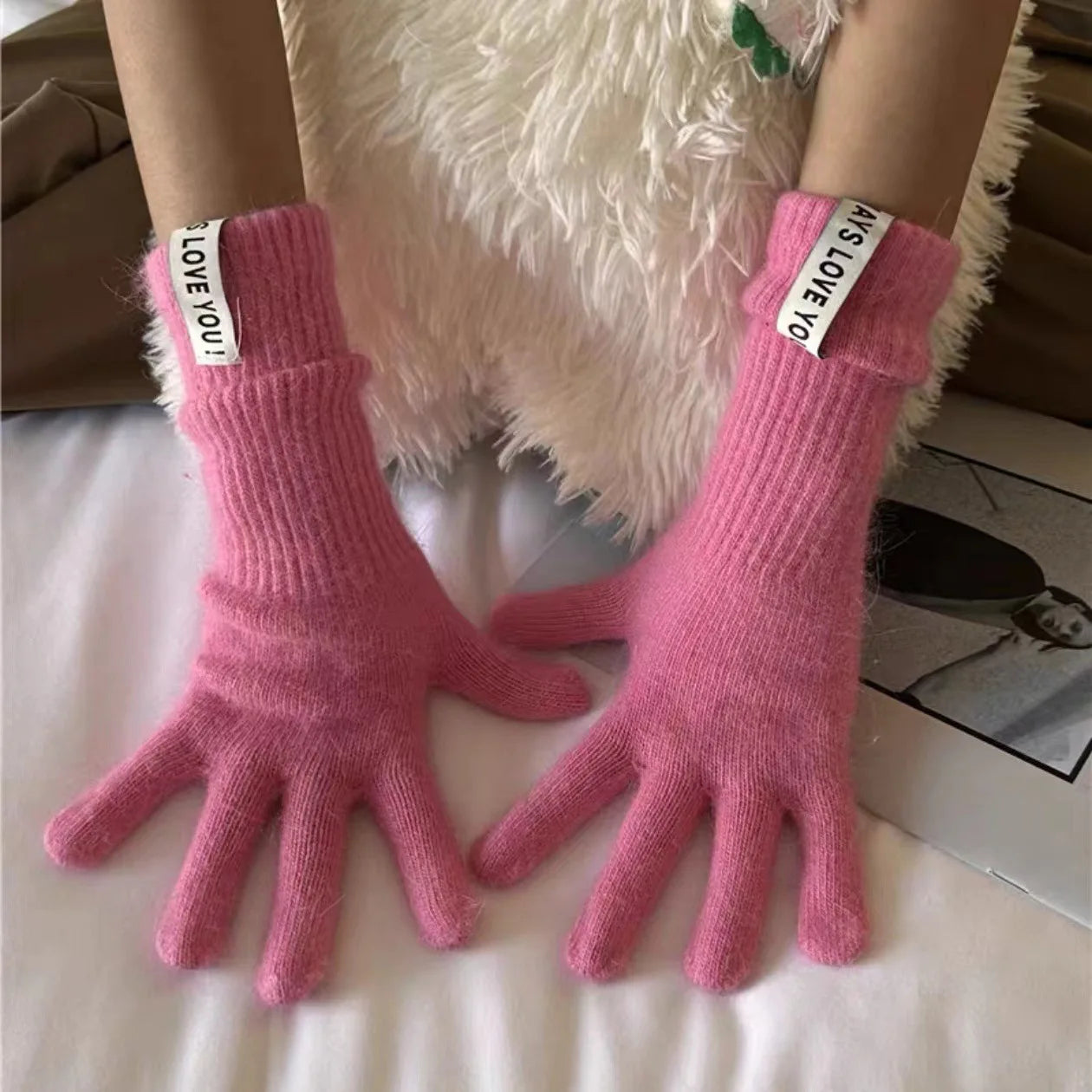 Dámské dlouhé zimní rukavice