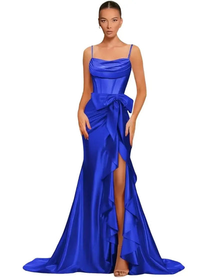 Dámské saténové plesové šaty